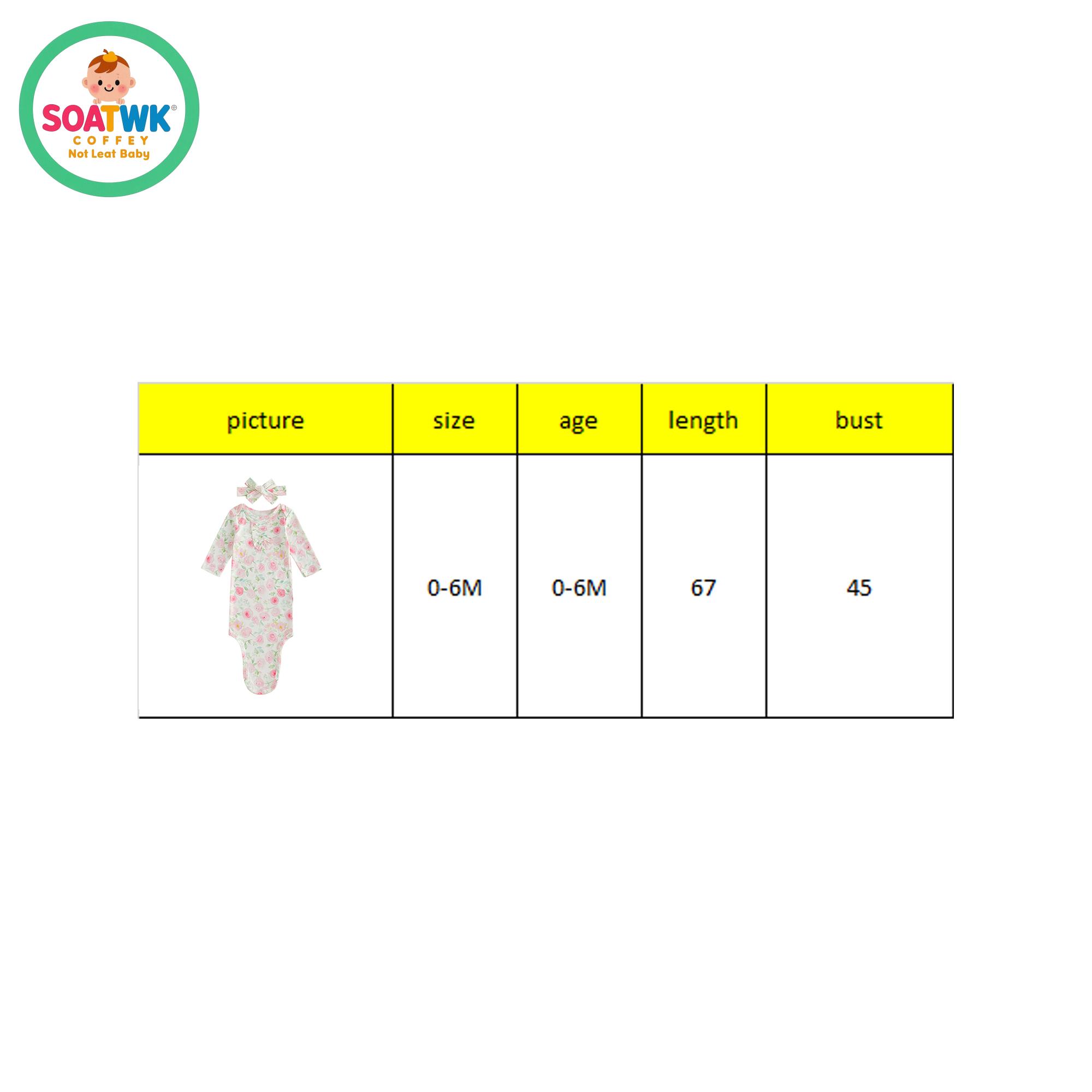 Newborn Sleeping Bags Floral Print Crew Neck Short Sleeve Knotted Swaddle Baby Girls Sleep Sack with Matching Headband