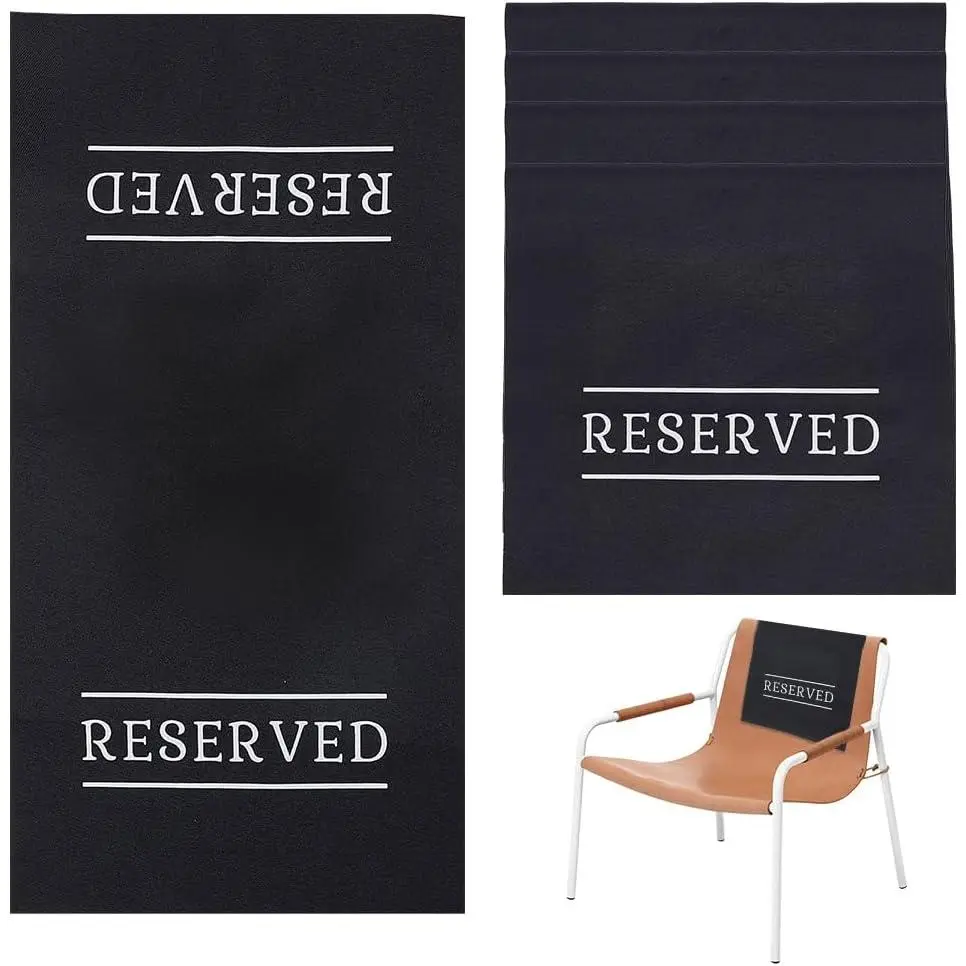 Reserved Chair/Pew Cloths Reserved Chair Signs Reserved Signs for Pews, Chairs, Weddings Parties Celebrations Receptions Church or Event (5-Pack, Black)