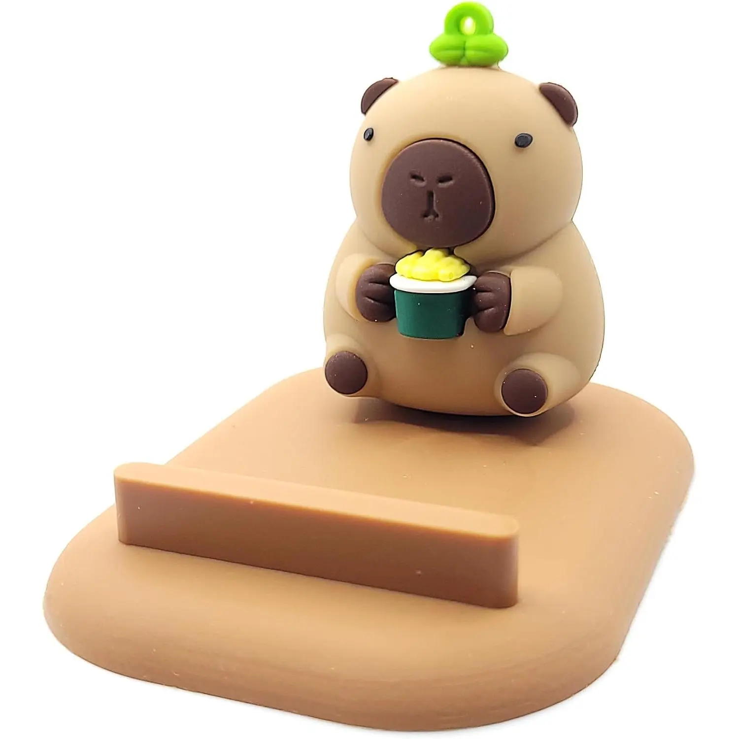 Capybara Phone Stand (Popcorn) - Sturdy  Holder for Smartphones,  & Android - Cute  Desk Accessory, Novelty Kawaii Decor  for Capybara Lovers