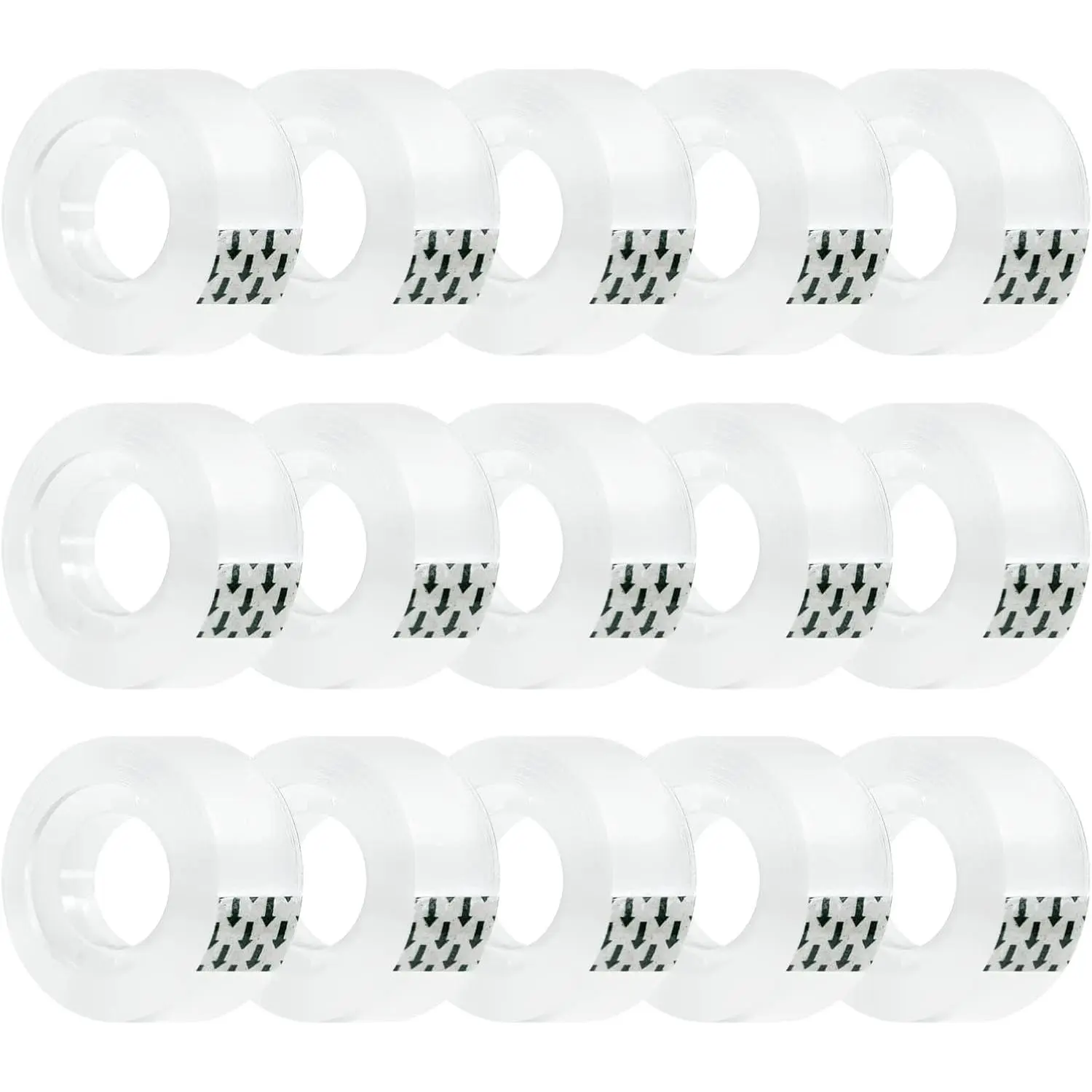 15 Rolls Transparent Clear Tape Refills for Dispenser, Sturdy Tape(Not Easily ), 0.7 Inch, 27.3 Yard,  for Office, , School