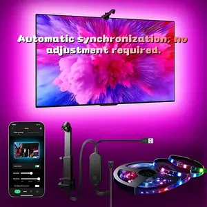 RGB TV Backlight LED Strip Sync with Screen Bluetooth APP Remote Control Gaming Ambient Lights for 45-80 Inch TV Bedroom Home Decor USB LED Light Strip Smart Led Light