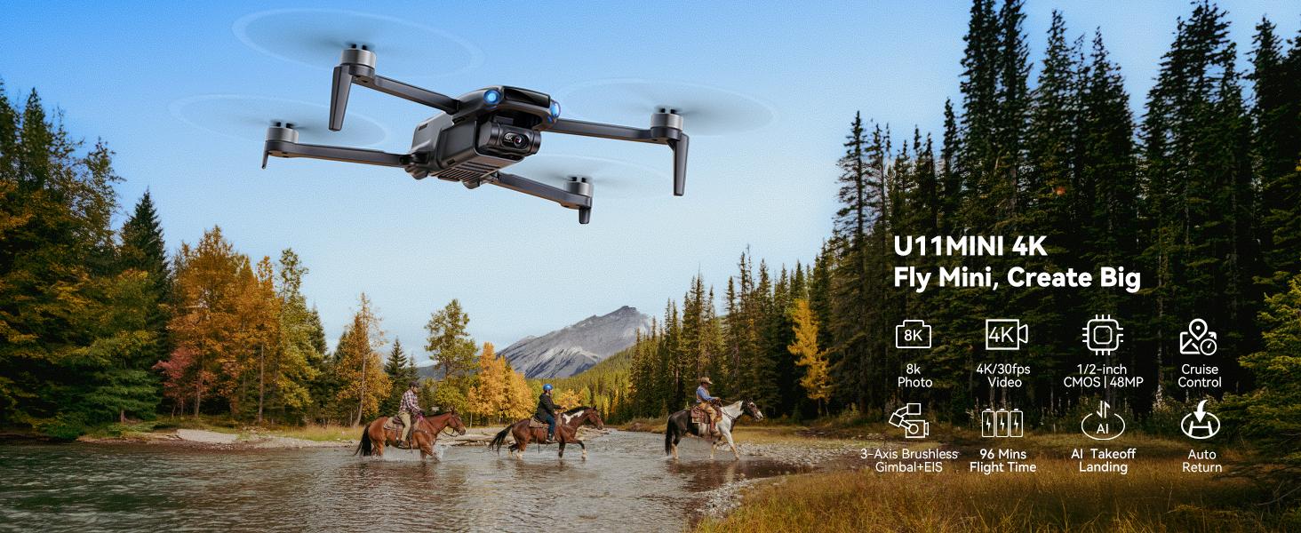 Ruko U11MINI 4K, Pocket Drones with Camera for Adults 4K Video 8K Photo, Under 249g, 3-Axis Gimbal EIS, 96 Min Flight Time, 20000ft FPV Transmission Professional Drone, AI Takeoff/Landing, Auto Return, GPS with Beeper, Beginner Friendly Ruko U11MINI 4K, Pocket Drones with Camera for Adults 4K Video 8K Photo, Under 249g, 3-Axis Gimbal EIS, 96 Min Flight Time, 20000ft FPV Transmission Professional Drone, AI Takeoff/Landing, Auto Return, GPS with Beeper, Beginner Friendly