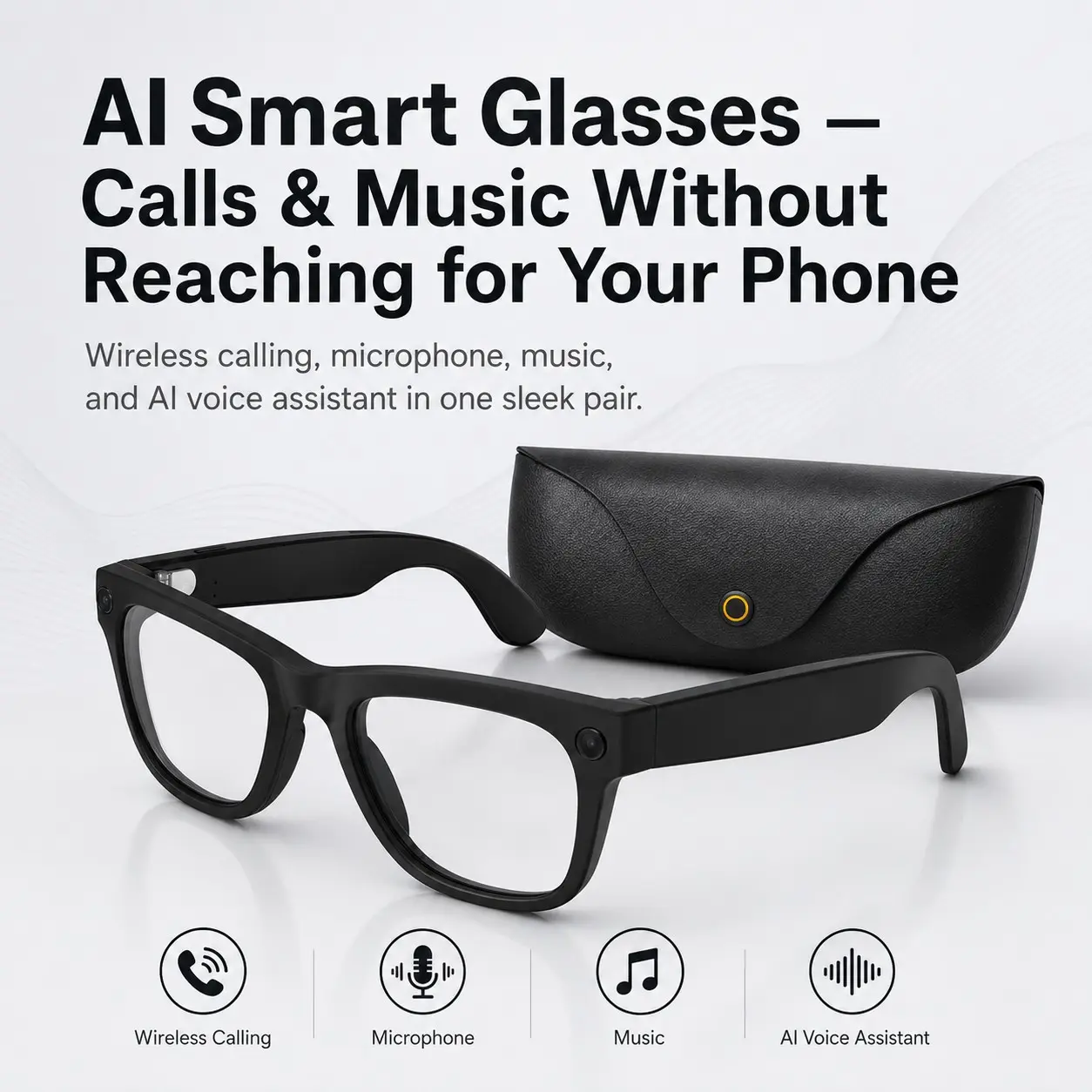 POV Vlog Camera Glasses 2026 AI Smart Camera Glasses, Bluetooth Calling, Portable Charging Case, 8MP HD Lens, Real‑Time Translation & Voice Control, 1080P Stabilized Video, Wearable Travel & Outdoor Tech
