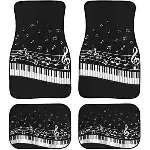 Music Notes Car Floor Mats with 2 Front And 2 Rear, Stylish Auto Additions for All Weather, Universal Fit