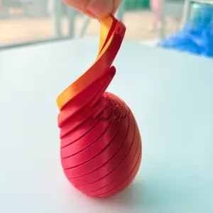 Easter Segmented Flowing Egg Ornaments ,3D Printed Slime Stress Ball Toys Twisty Fidget Egg Decor, Gifts for Teens Adults