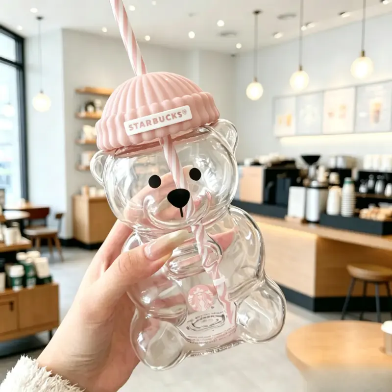 2026 Limited Edition Oso Bearista Glass Teddy Bear Drinking Cup 20oz 591ml BPA Free Collectible Drinkware For Coffee Lovers 1 Piece