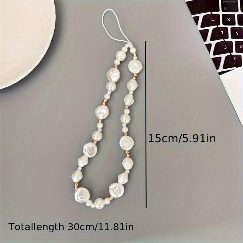 New shaped pearl phone lanyard, wrist phone chain, car keychain, bag decoration, phone anti loss rope