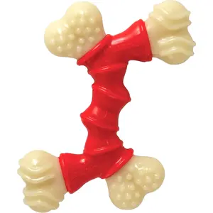 Nylabone Double Bone Power Chew Toy for Dogs, Dog Toys for Aggressive Chewers, Bacon Flavor, Medium - Up to 35 lbs, 1 Count