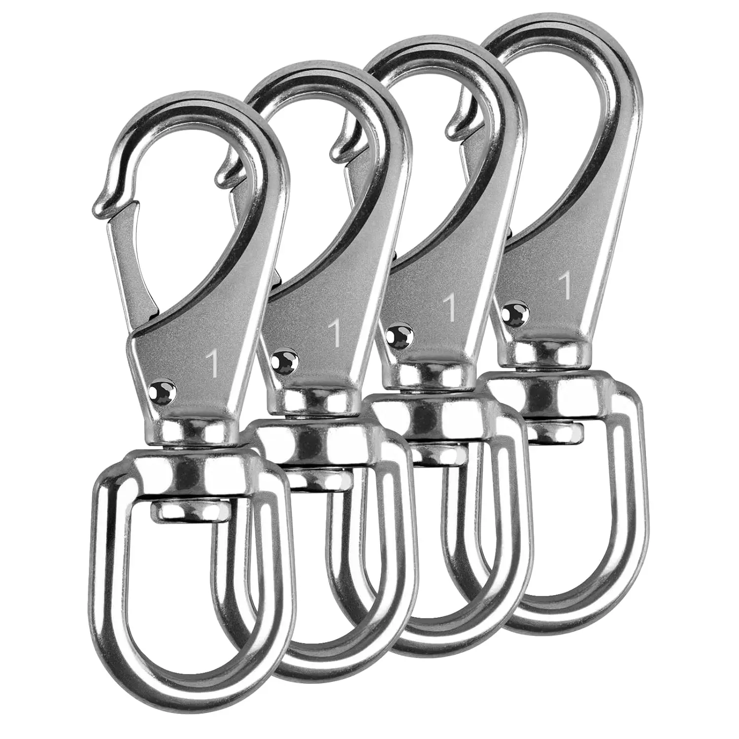304 Stainless Steel 3.5-Inch Swivel Snap Hooks, 4-Pack Heavy-Duty Spring Clips for Flagpole Rope, Keychain, Boat Anchor Rope