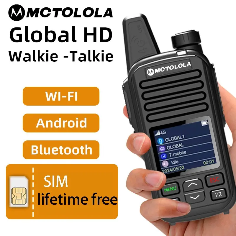 SIM card lifetime free large capacity battery with long battery life supporting 2g4g, WiFi Bluetooth wireless intercom suitable for hotel management, outdoor camping fleet, tourism two-way intercom