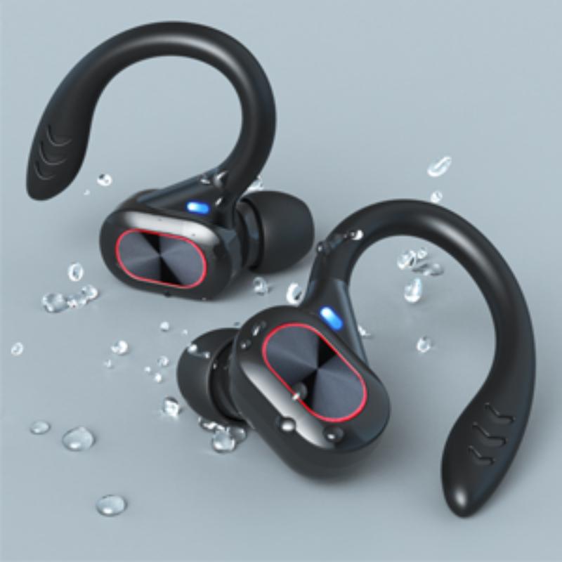 Earbuds Wireless Bluetooth Headphones, with Mic, True in-Ear Noise Cancelling, IPX65 Waterproof, LED Display Touch Control, for Sport/Work- Black