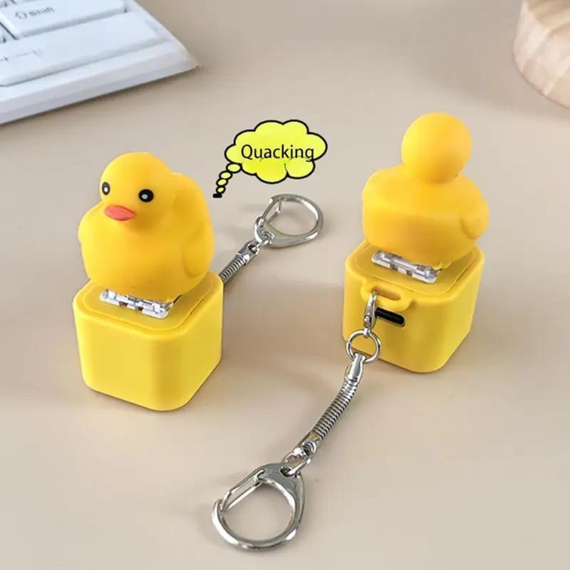 2026 NEW [Christmas Gift] Spinning Quack Duck Keychain Real Sounds Light Fidget Toy for Kids Adults TypeC Rechargeable Sensory Button 360-degree Rotation girl  room  accessories i̇phone  16  pro  cases