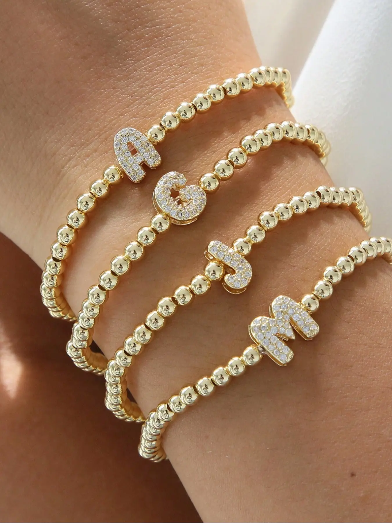 Fashionable Letter Design Bubble Ball Beaded Bracelet, Jewelry Bracelets, Fashion Jewelry for Party, Daily Clothing Decor, Trendy All-match & Exquisite Jewelry for Birthday Gift