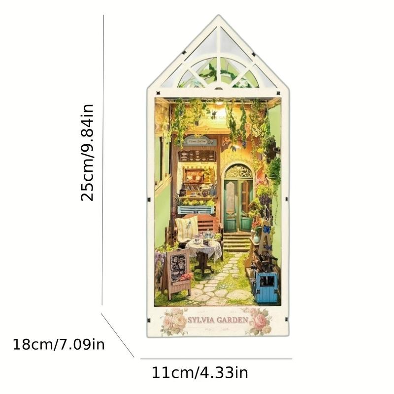DIY Wooden Book Nook Kit, farmhouse wood, 1 Box 3D Book Nook Kit, DIY Garden Model Kit, 3D Desktop Decoration Ornament for Bookshelf Decoration