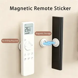 Magnetic Remote Control Holder, No-Drill Self-Adhesive Upgraded Silicone Wall Mount for TV, Fan & Air Conditioner Remotes – 2 Pack