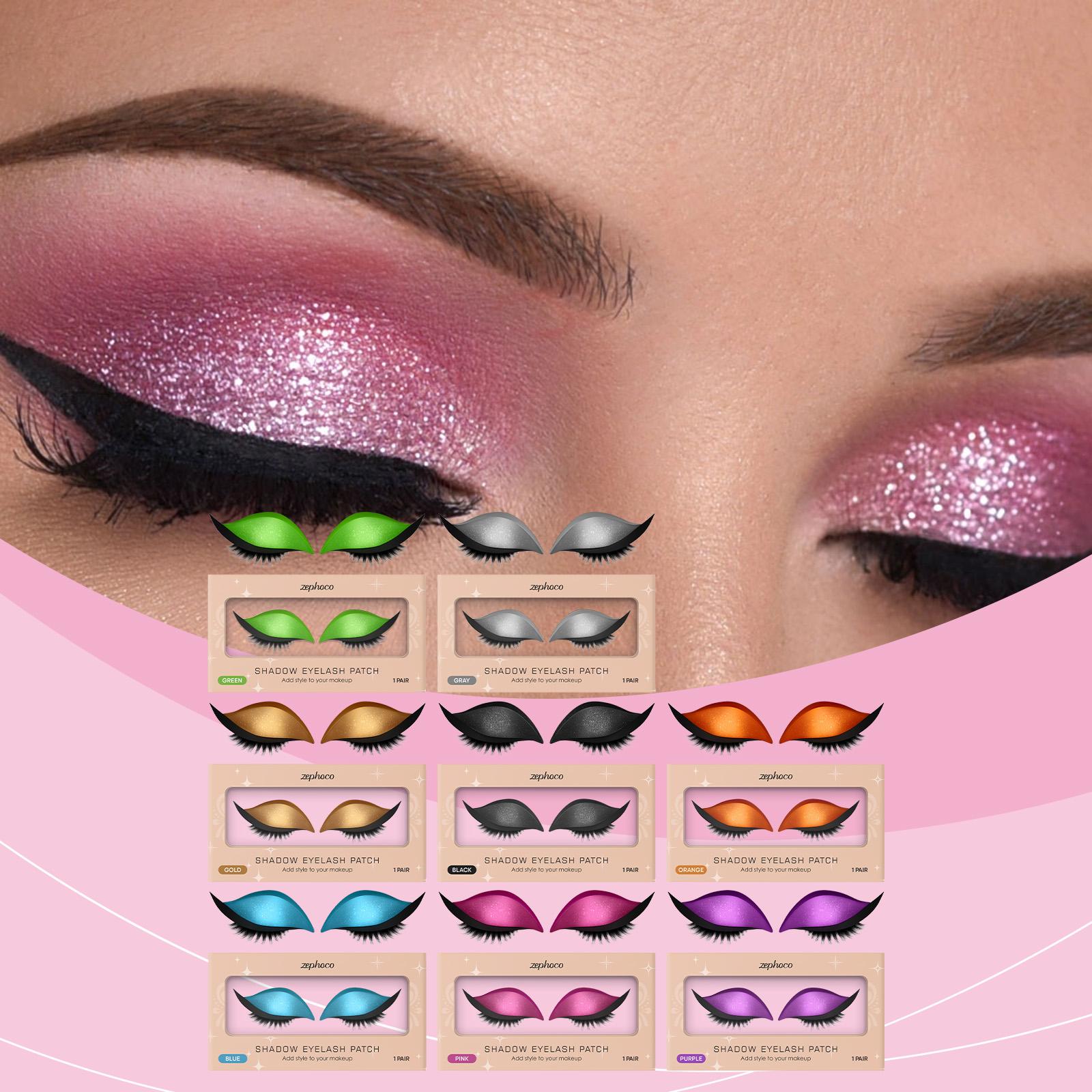 zephoco Women's Eyeshadow Eyelash Stickers Portable Eye Makeup Stickers for Lazy People