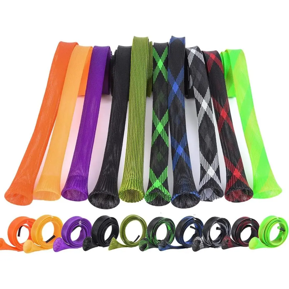 Fishing Rod Sleeve Braided Mesh Rod Protector Fishing Rod Sock Cover Pole Glove Tools 10 count