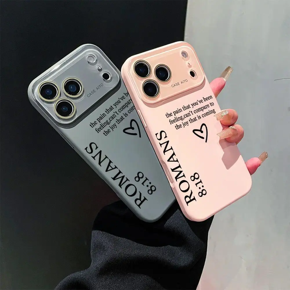 Religious Scripture Smartphone Case - Inspirational Handheld Cellphone Protection Cover for iPhone 11/12/13/14/15/16/17 Series Devices (Romans 8:1), Casing