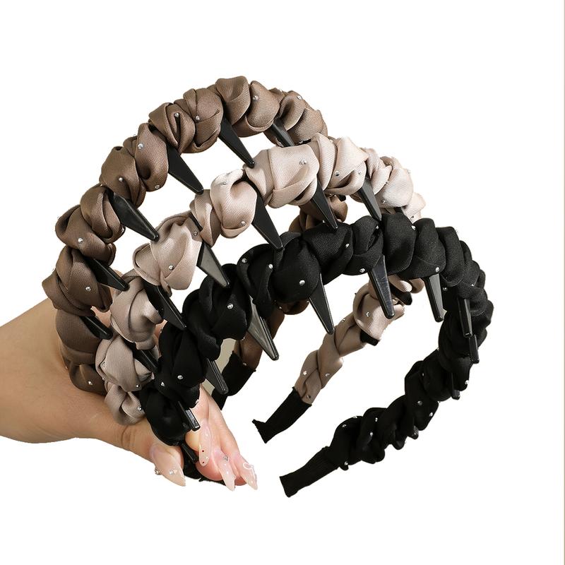 AWAYTR 3Pack Vintage High Cranium Hairband Fashion Headbands with Teeth Comb for Women Party Wedding Home Hairband  Hair Accessories