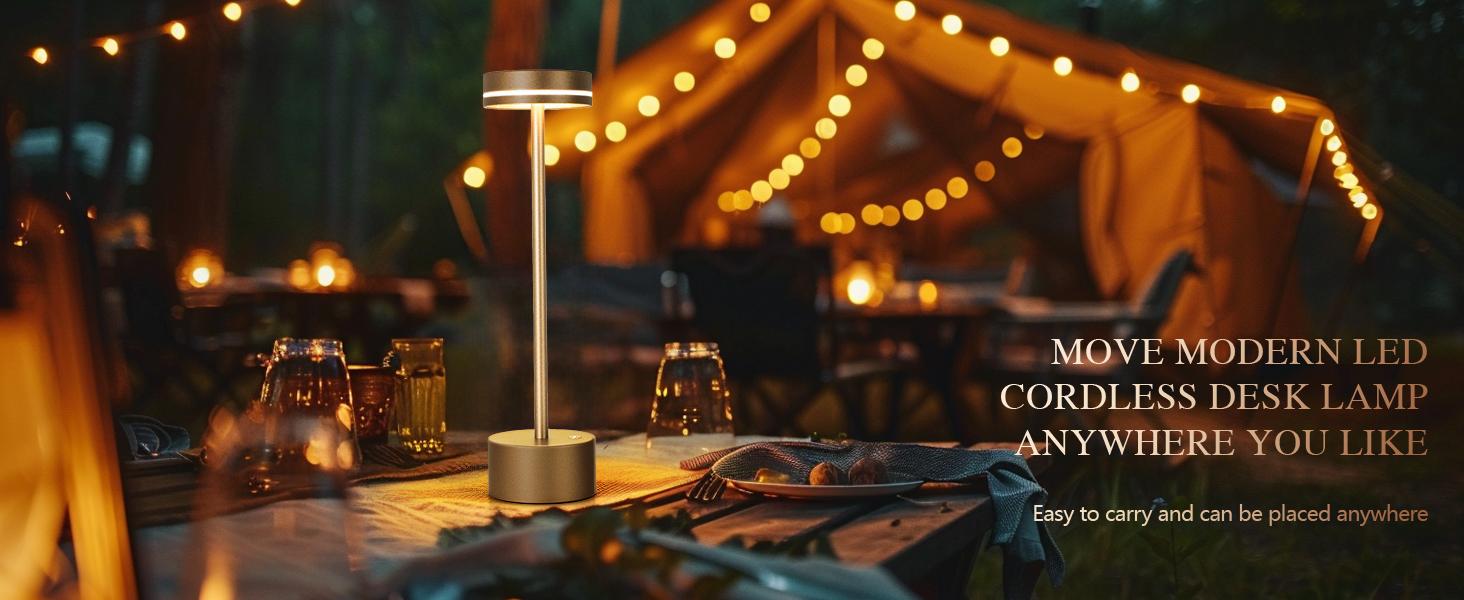 LED Cordless Table Lamp Rechargeable, 5000mAh Portable Battery Operated LED Desk Lamp, 3 Color Dimmable Table Light for Reading/Home Office/Dining/Nightstand for Home Décor – Rose Gold