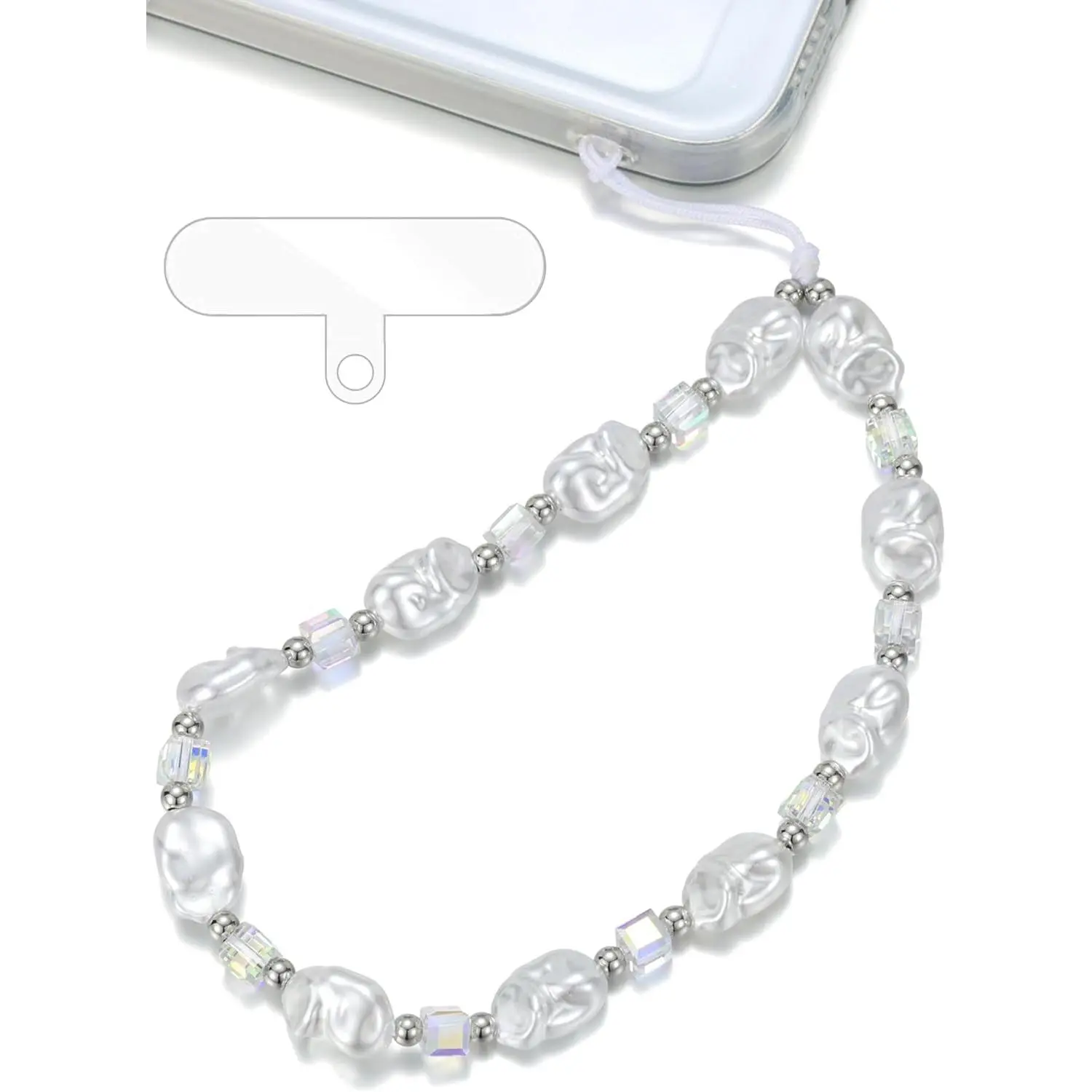Baroque  Phone Charm Wrist Strap, Beaded Lanyard Wristlet Chain, Elegant Bracelet Strap for  & Cell Phone Cases