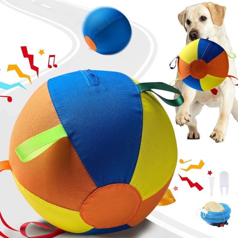 Upgraded Solid Color Polyester Herding Ball Durable Inflatable Training Play Ball for Sheep Horse Dog Farm Pet Exercise Game Toy