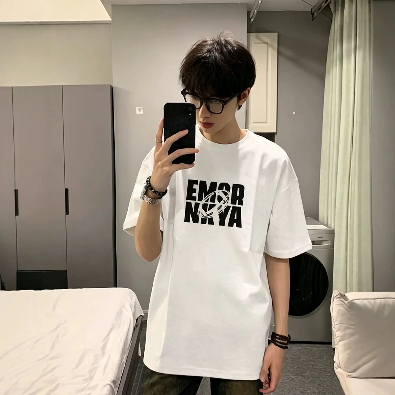 American-style heavy-duty 260G pure cotton short-sleeve T-shirt for men, loose fit, trendy brand, niche design for couples, suitable for daily wear and sports