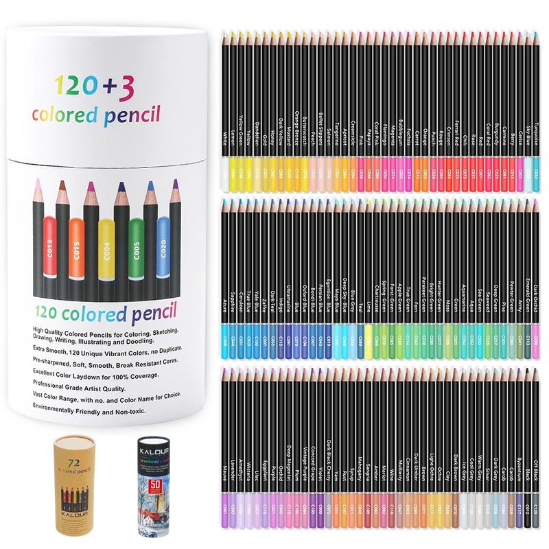 Colored Pencil Set, 50/72pcs/120pcs Soft Core Colored Pencil, Drawing Blending Shading Pencil, Colorful Marker Set, Art Supplies for Adults Beginners, Coloring Book Markers for Crafts, Creative Craft Kit, Colorful Precision Pens