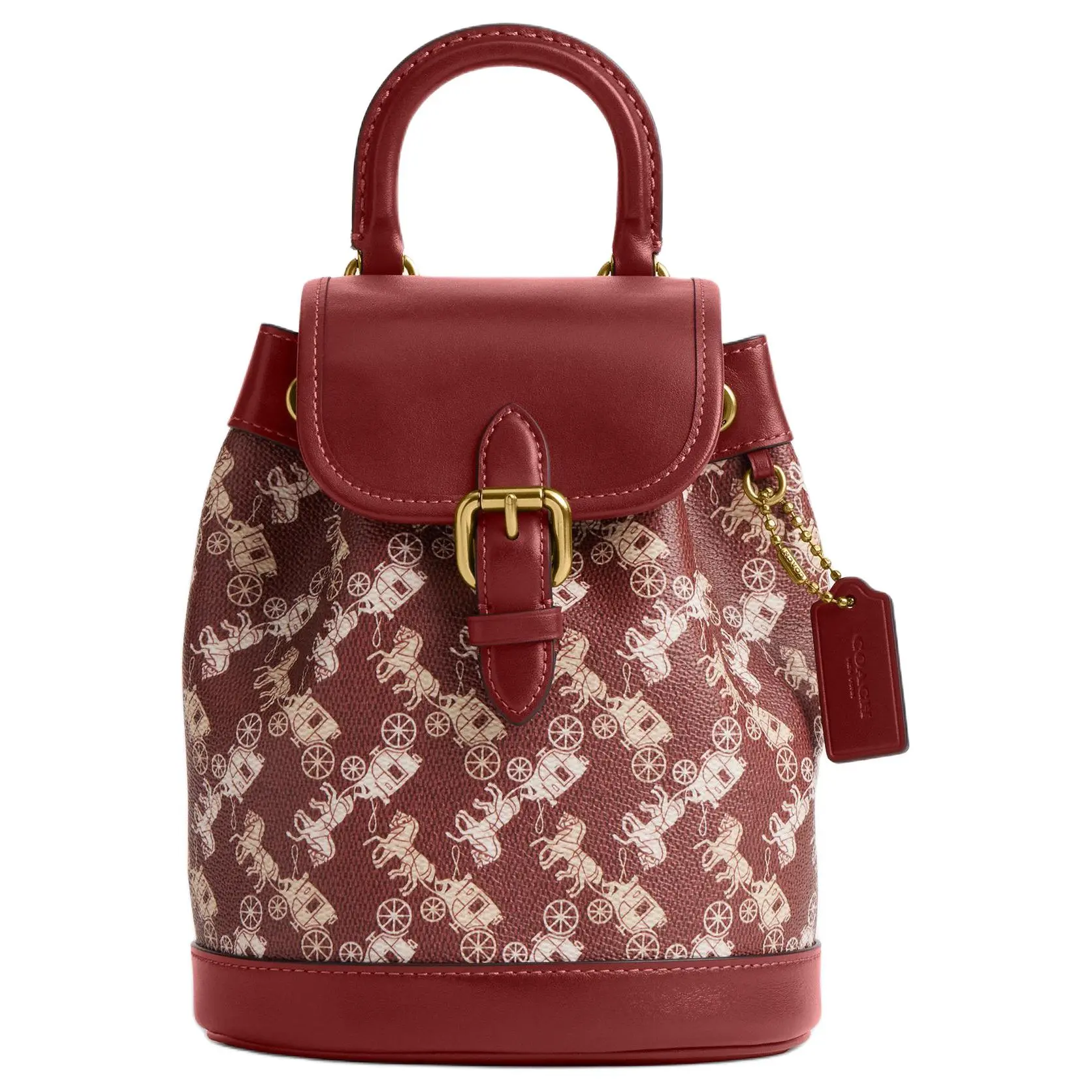 COACH Harper 17 New Year Limited Edition Horse Year Backpack for Women, Classic Monogram PVC and Leather, Ruby Red and Red