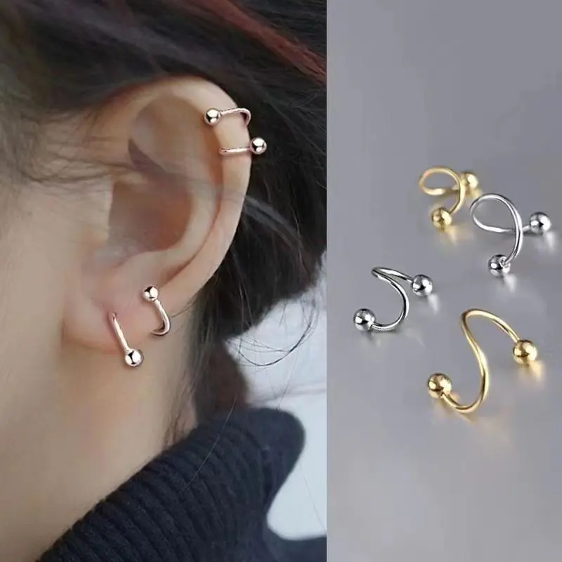 Women's Spiral Earrings Piercing Jewelry Multi-Use Body Jewelry - Lips Nose Septum Tragus Rook Labret Cartilage Hoop Rings Gift