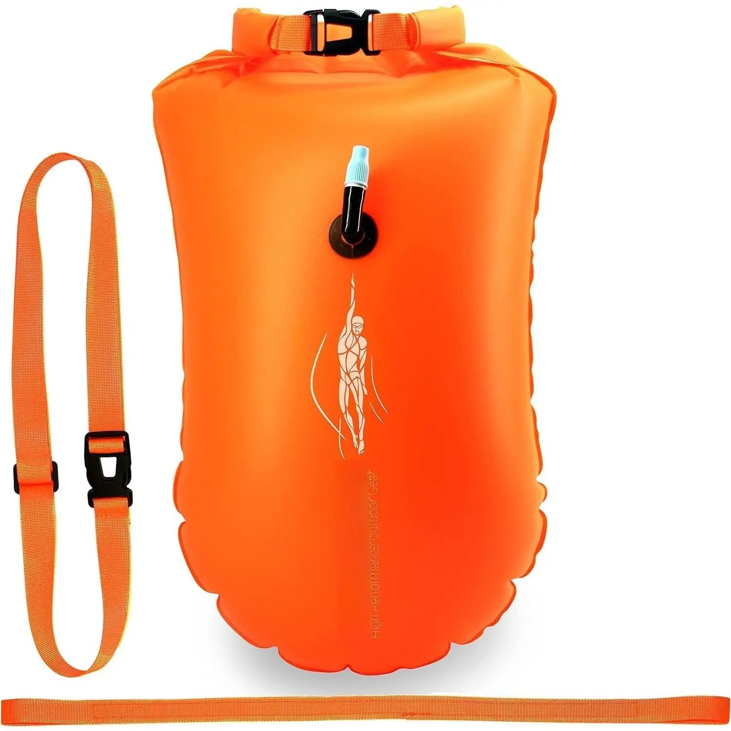 Swim Buoy & Drybag - for Swimmers, Open Water and Triathlon. Pull Buoy for Adults and . Orange Signal Swimming Bubble