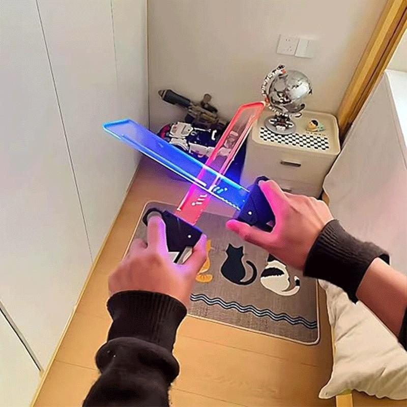 Blue Creative Glowing Sword Toy, Interchangeable Sheaths, Extendible Swords, Cool Lights, Role Play and Collection, Kids' Favorite Gift