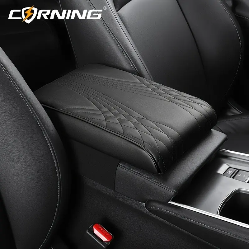 Multifunctional Car Armrest Pad Height Center Console Box Cushion PU Leather Elbow Support