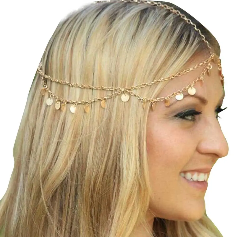 HMetal Chain  Headband  Hair Band Tassels