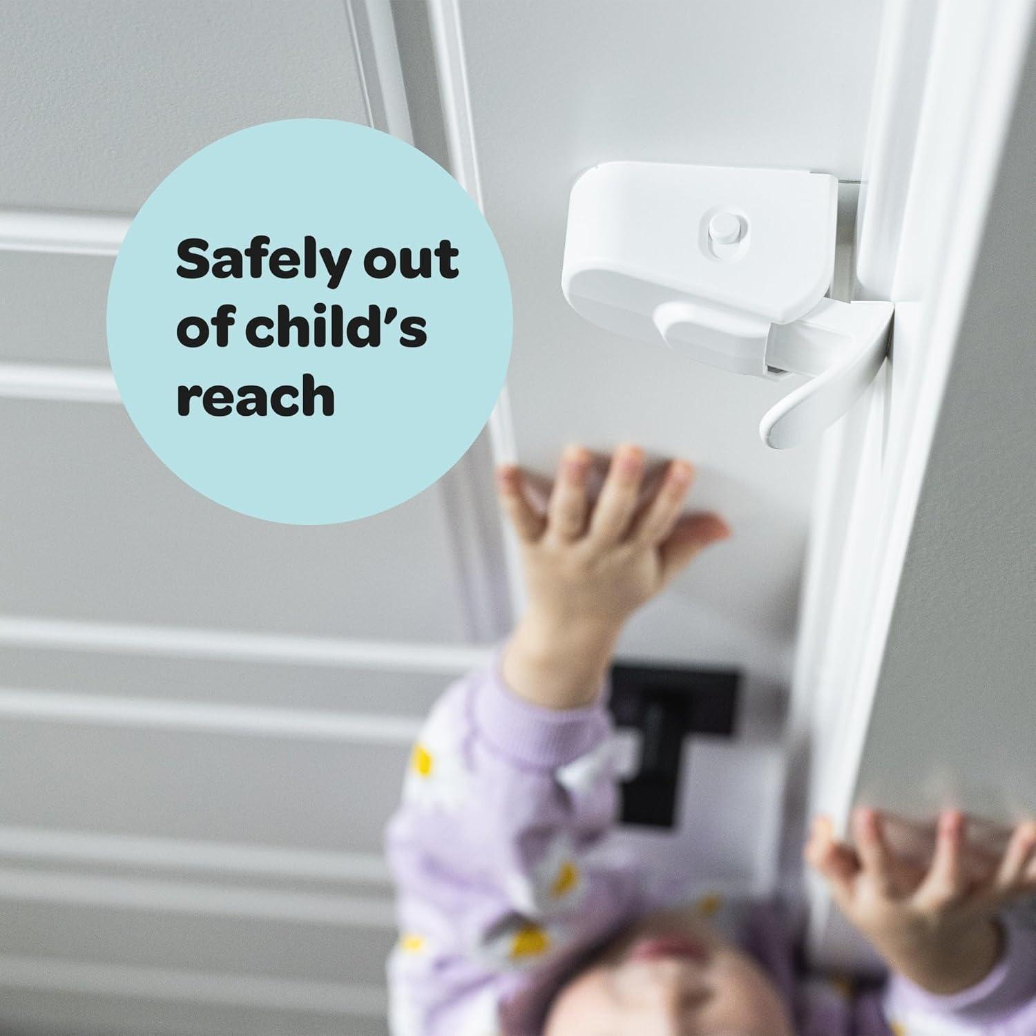 HugLock Safety Door Hook Child Safety Lock - Easy Install No Tools Needed - Keeps Kids Out of Reach - Ideal for Home Organiser