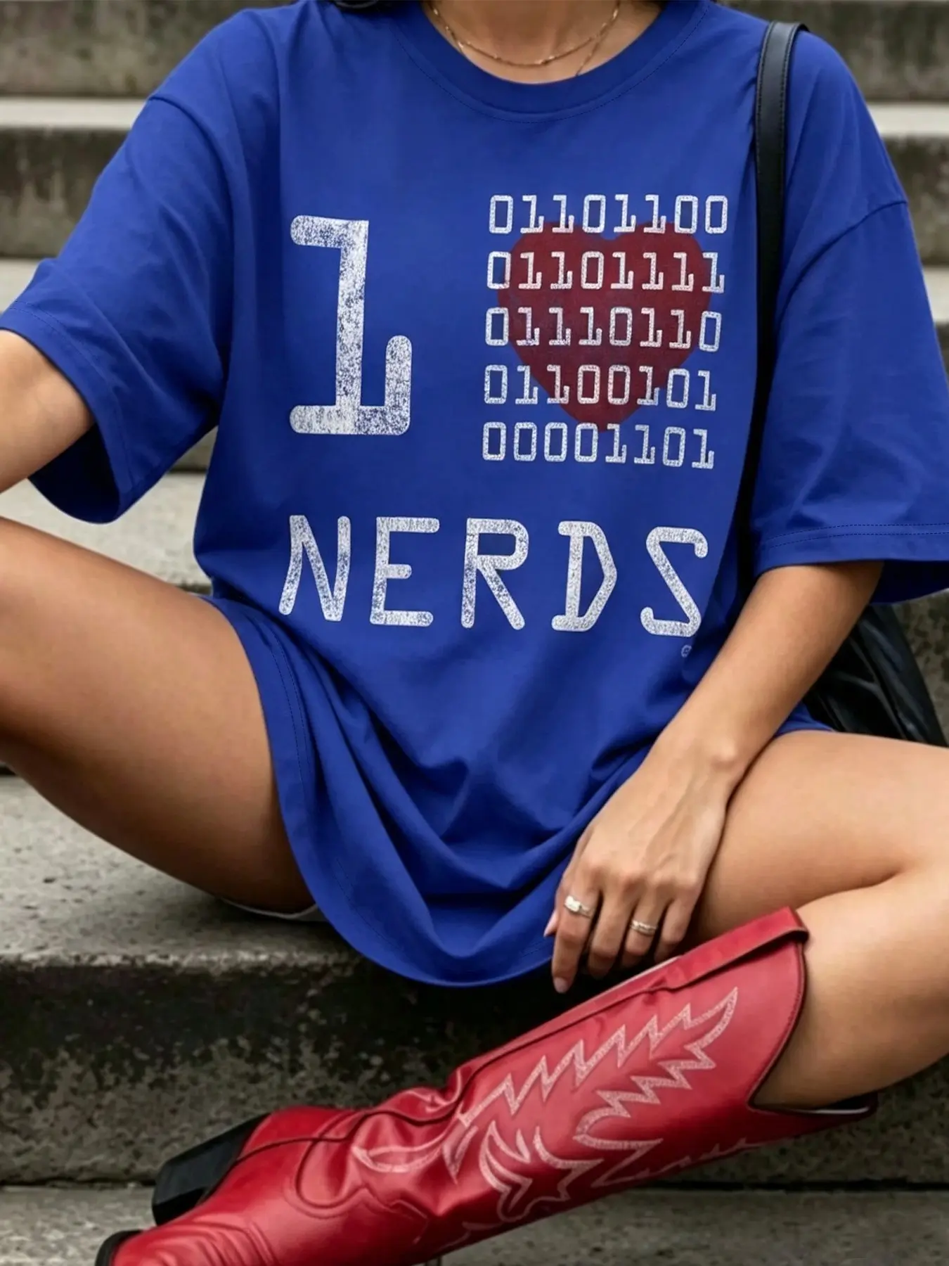 Women's Loose Short Sleeve T-Shirt, Retro Binary Code Geek Print, Casual Fitted Top, Ideal for Daily Wear and Geek Theme Parties,Women's Tops Women's Special Clothing graphic tee I Love Ugly，Sports & Outdoor Accessories Cosas Para Parejas Ntimas