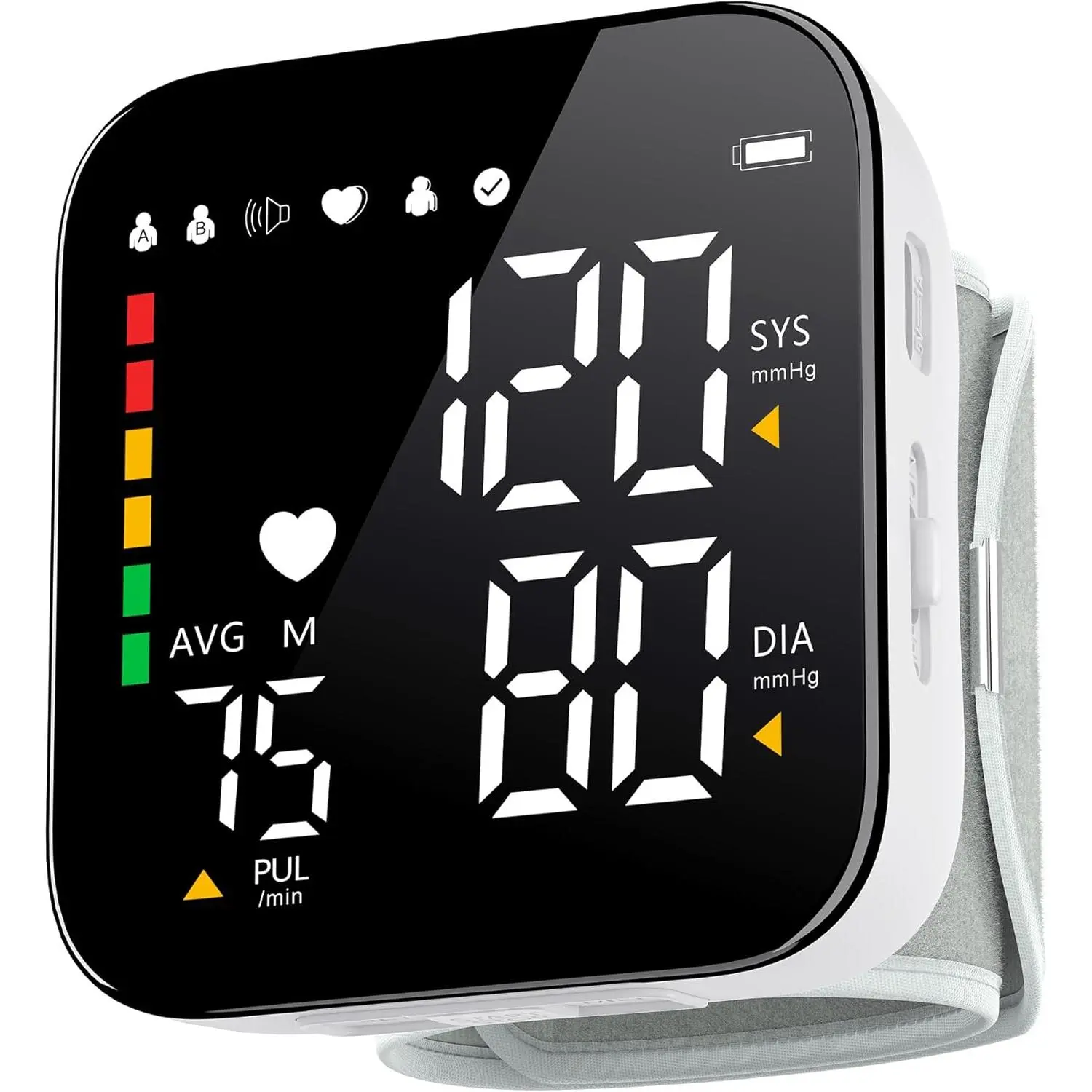 Blood Pressure Monitor Rechargeable Wrist Blood Pressure Cuff Adjustable Digital BP Machine 2x90 Readings Voice Broadcast Backlit Display for Home Use with Carrying Case