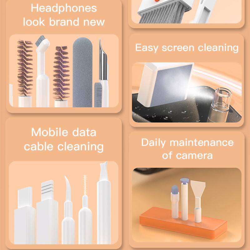 32 in 1 Digital Cleaning Tool, 1 Set Multi-functional Digital Cleaning Tool Brush for iPhone Phone iPad Tablet Computer Charging Port Slot Cleaning, Camera Cleaner