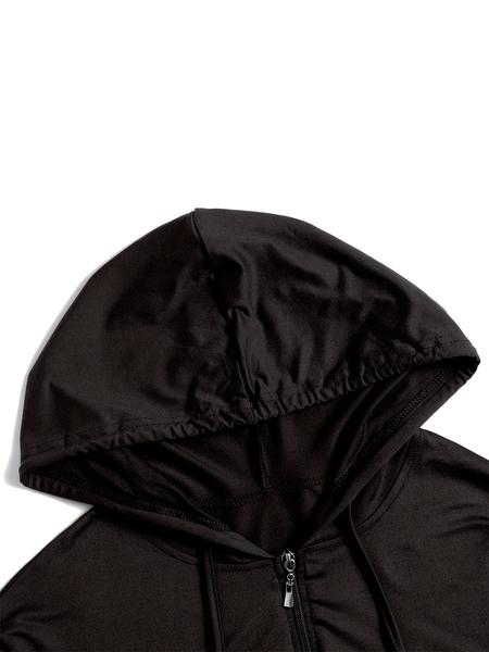 Plus Size Solid Zip Up Hooded Top & Skinny Pants Set, Casual Long Sleeve Hooded Outerwear & Trousers for Women, Women's Christmas and New Year Two-piece Outfits for Spring & Fall Plus Size Solid Zip Up Hooded Top & Skinny Pants Set, Casual Long Sleeve Hooded Outerwear & Trousers for Women, Women's Christmas and New Year Two-piece Outfits for Spring & Fall