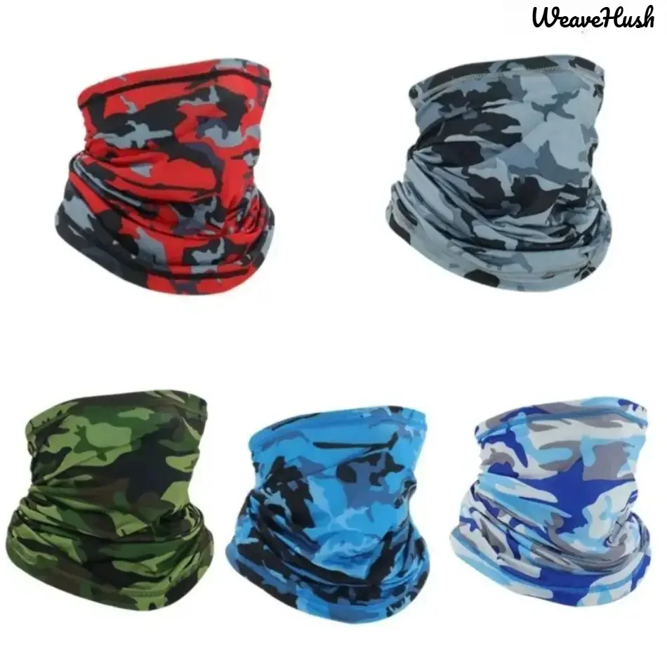 5-Pack Solid Color Cotton Neck Gaiter Mask, Unisex Multi-Wear Bandana with UV Protection for Outdoor Sports & Daily Use, Breathable Face Covering, Running, 1 Size, Adults