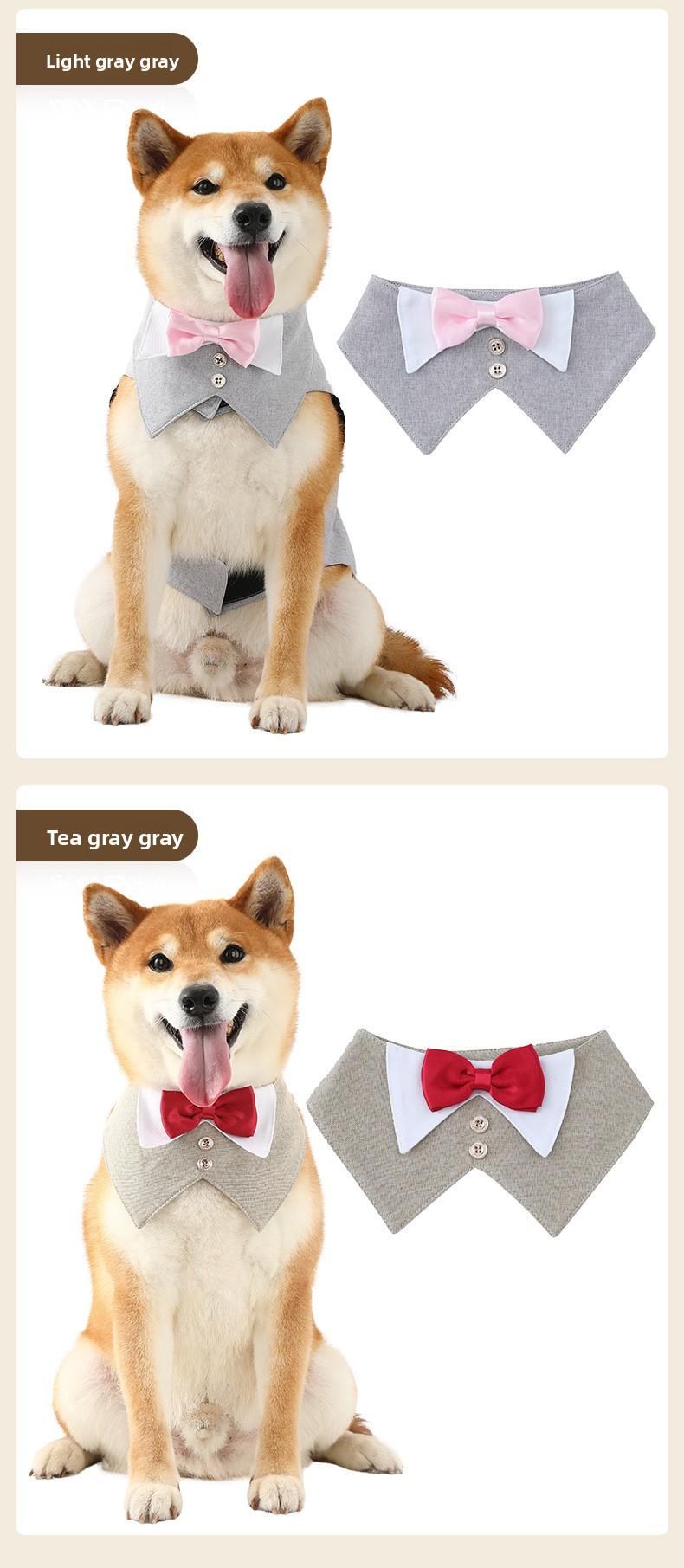 Adjustable Pet Bow Tie Collar| Formal Dog Tuxedo Bandana for Weddings & Parties