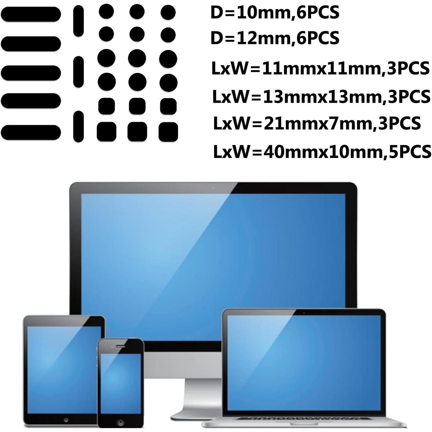 Universal Webcam Covers -  Protection Accessory, No  Application, Safe Screen Closure - Dots,Squares and Bars, 26 count - Black