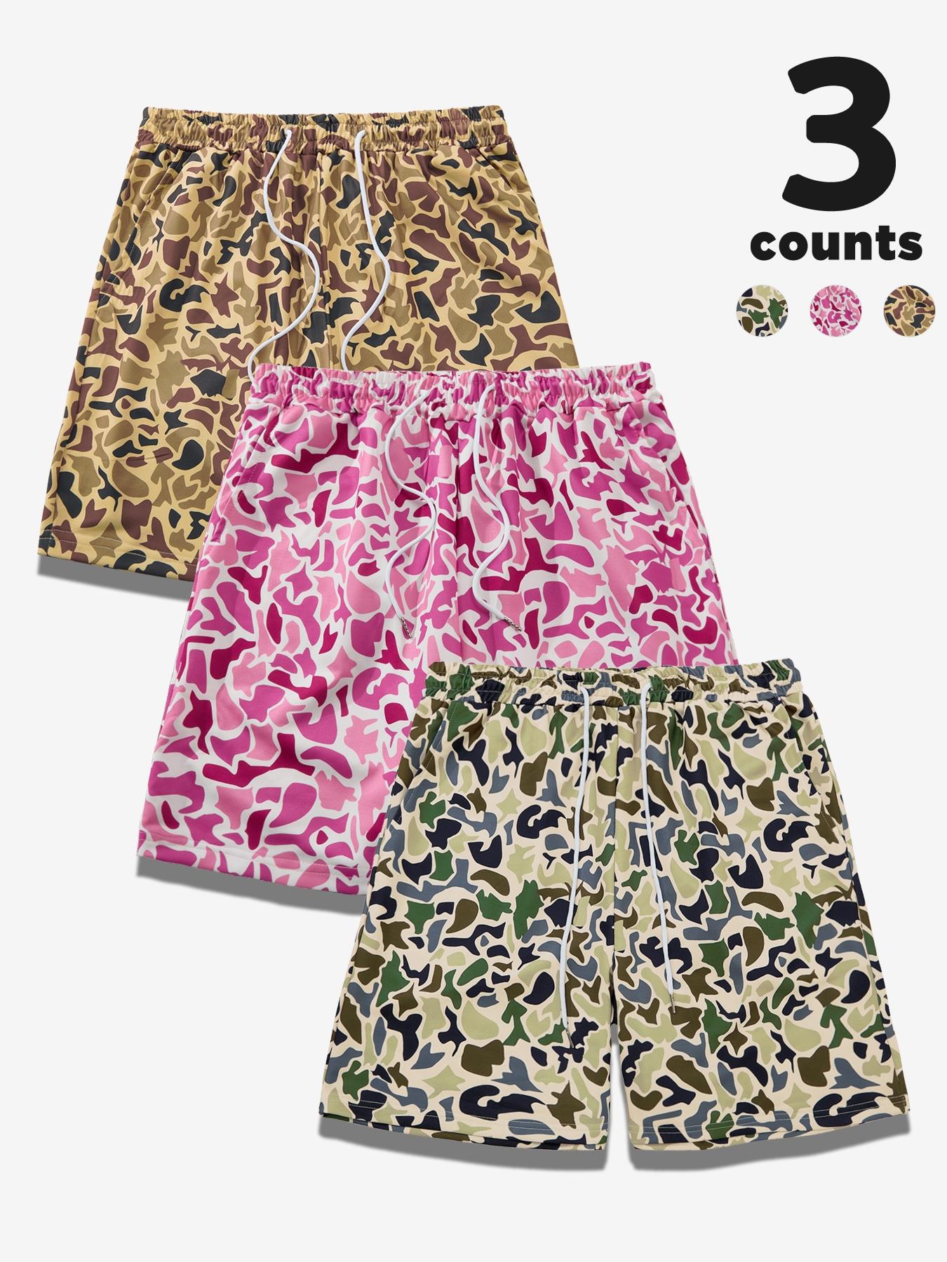 Men's Camo Print Shorts, Regular Fit Casual Street Shorts for Summer, Men's Bottoms for Daily Wear, Camouflage Shorts, Casual Streetwear Shorts