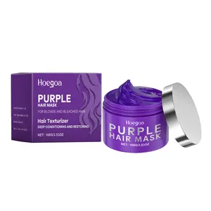 Hoegoa Purple Hair Toning Mask, Post-Bleach Nourishing Treatment Mask with Squalane & Vitamin C, Boost Shine & Soften Frizzy Blonde Hair