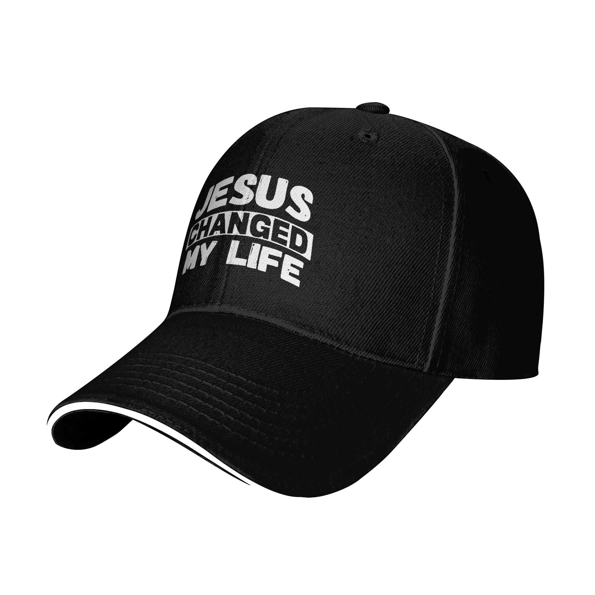 Jesus Changed My Life Printed Dad Hat| Christian Faith Inspirational Cap,Religious Faith Gift Dad Cap,Inspirational Faith Hat for Men & Women