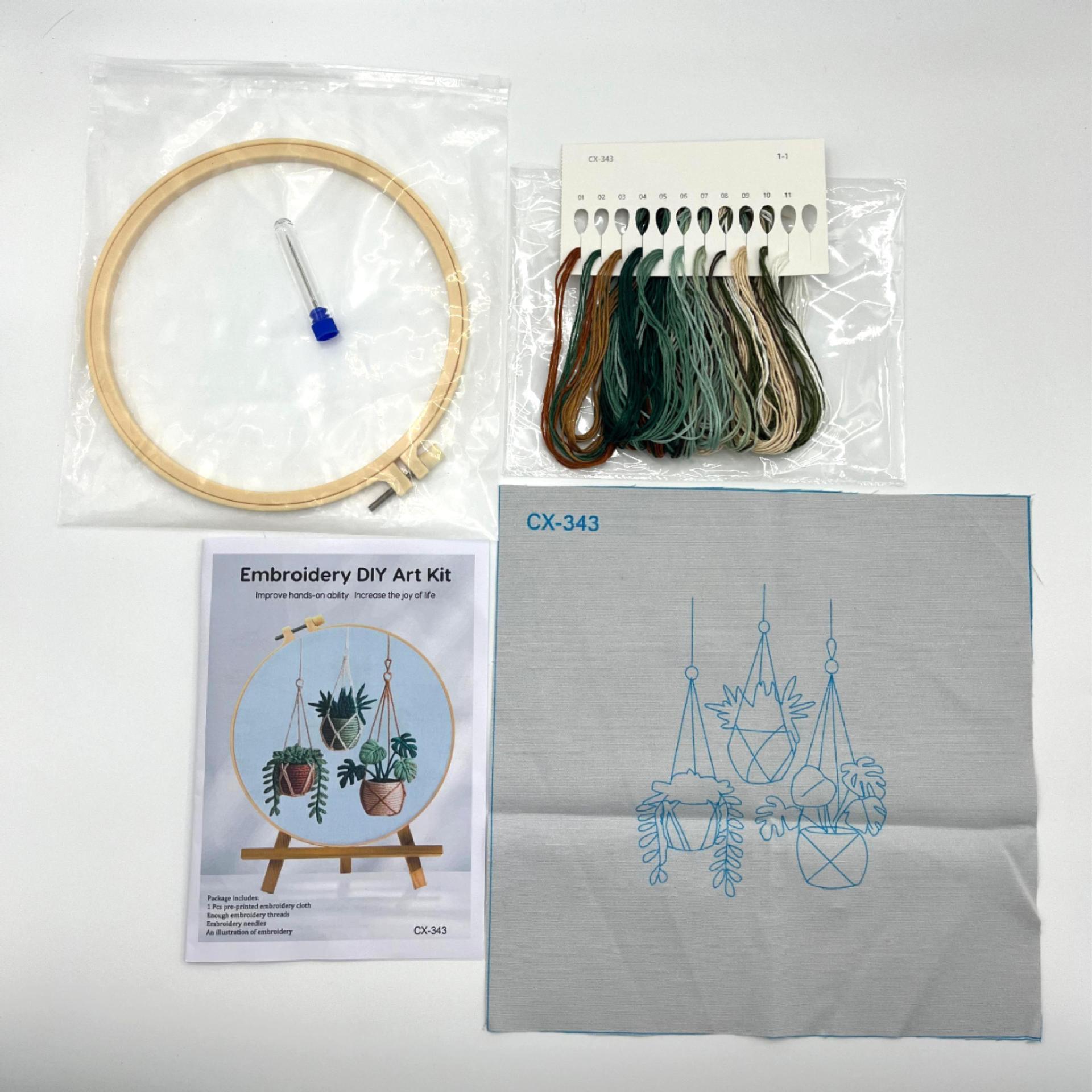 Christmas Flower Picnic Embroidery Kit – DIY Holiday Stitching with English Guide for Beginners