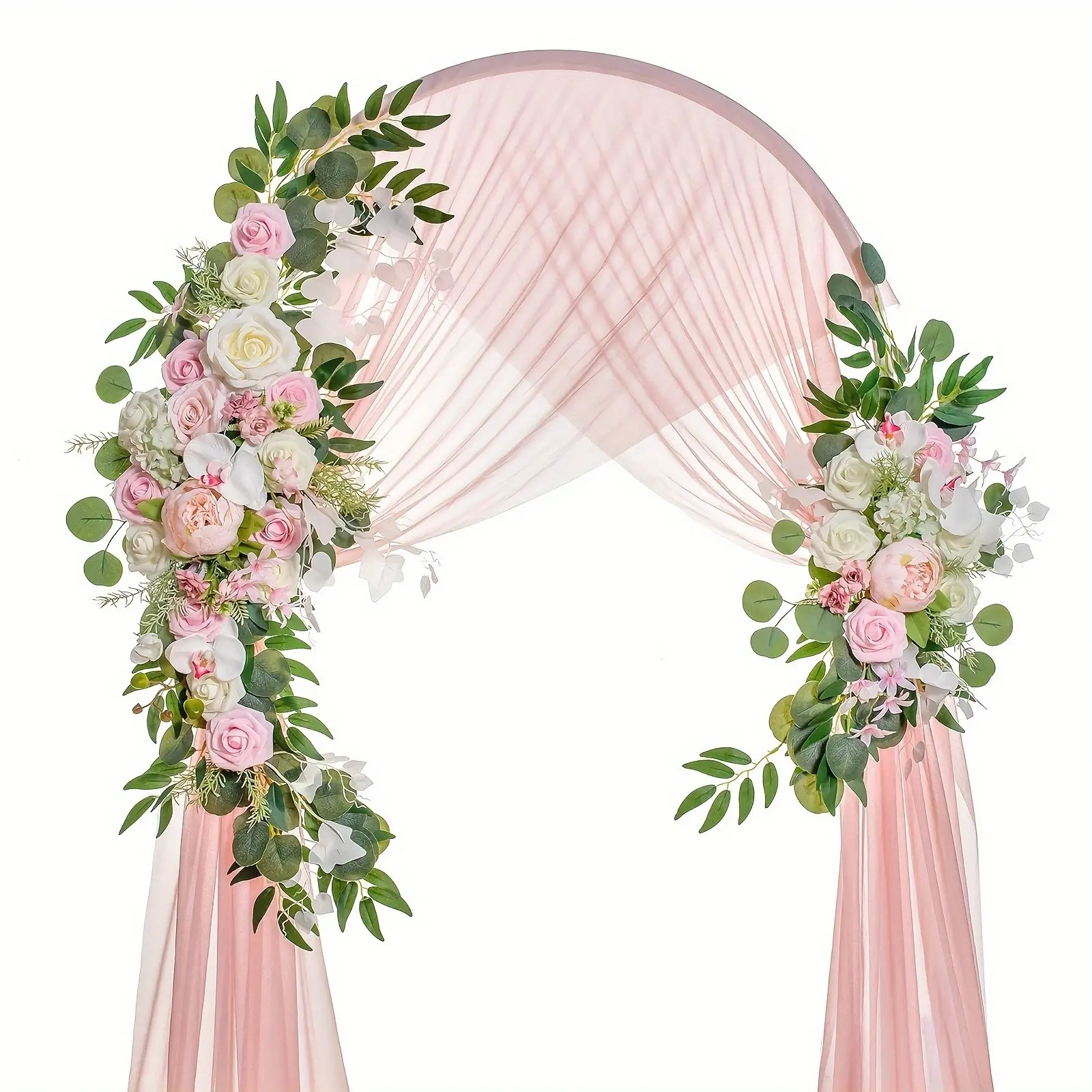 2pcs/set large pink floral wedding arch flowers, Wedding Arched Backdrop, wedding background arch, home decoration, Wedding Party Decorations, suitable for reception, ceremony, weddings, birthdays, table decoration, Photoshoot Backdrops
