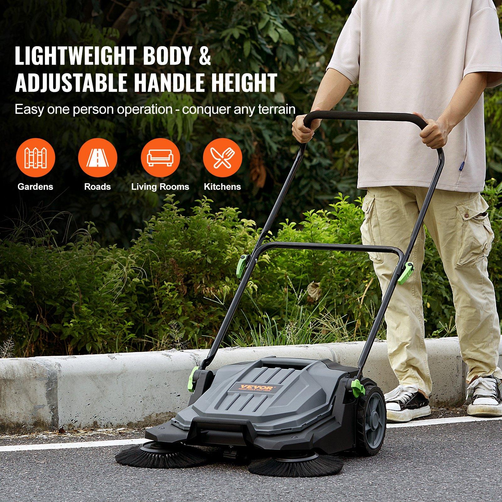 VEVOR Walk-behind Hand Push Floor Sweeper, 25.6
