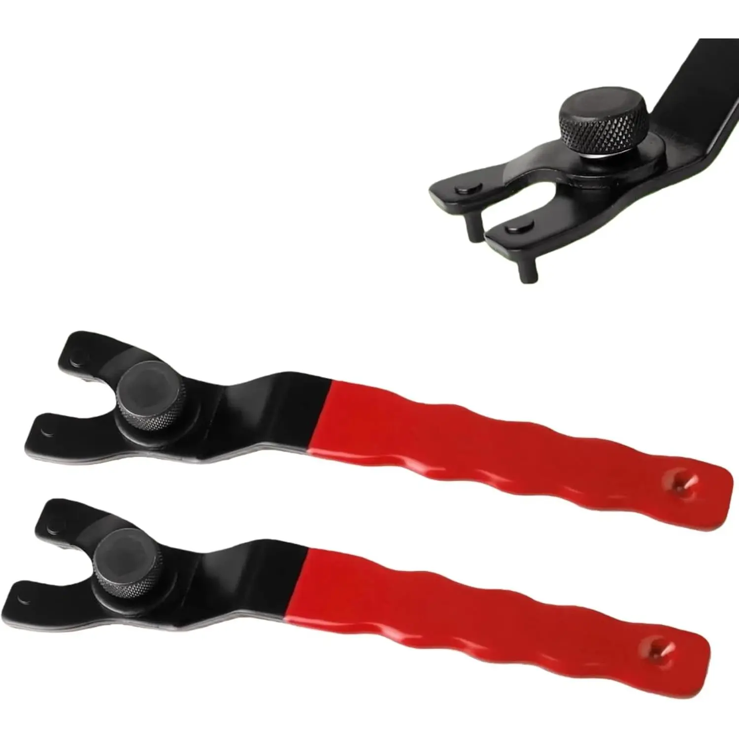 2 Pack Red Adjustable Pin Spanner Wrench for Angle  Locknu | Red adjustable pin spanner fits angle  locknuts, backing pads and round nuts, ideal for quick removal and .