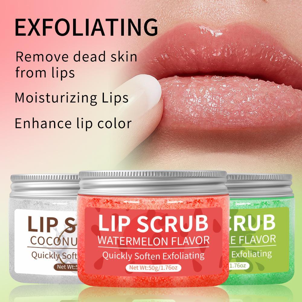Lip Scrub, 1 Box of Exfoliating Lip Scrub, Moisturizing Lip Exfoliator & Hydrating Lip Balm, Lip Care Gift for Women & Girls, Christmas Skincare Gift